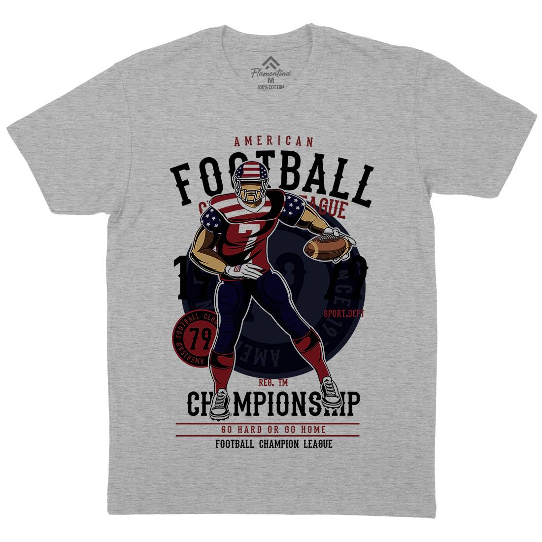 American Football Player Mens Crew Neck T-Shirt Sport C302