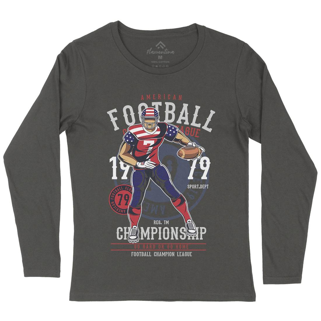 American Football Player Womens Long Sleeve T-Shirt Sport C302