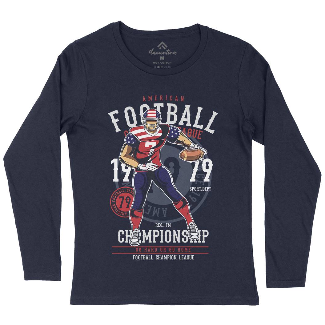 American Football Player Womens Long Sleeve T-Shirt Sport C302