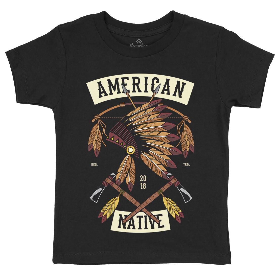 American Native Kids Crew Neck T-Shirt American C303