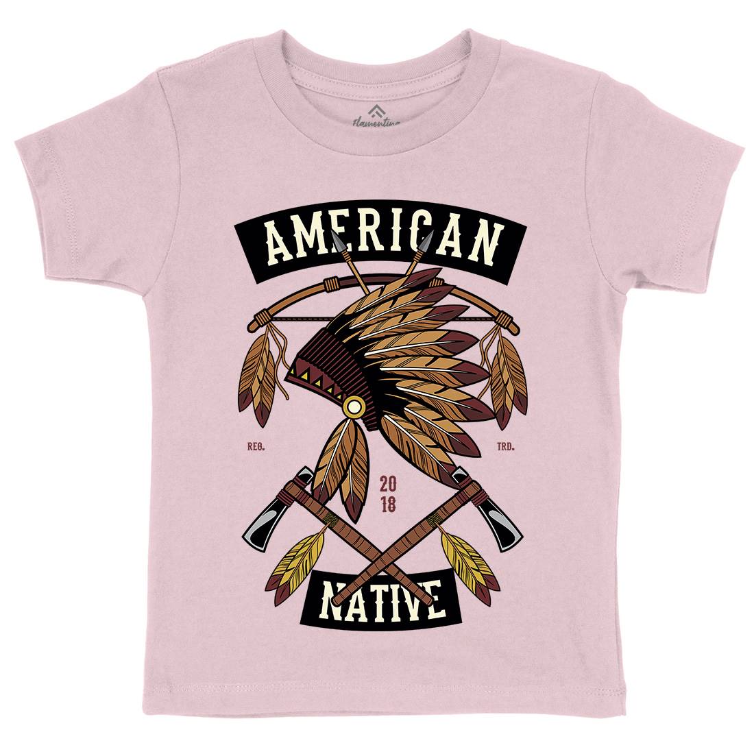 American Native Kids Organic Crew Neck T-Shirt American C303