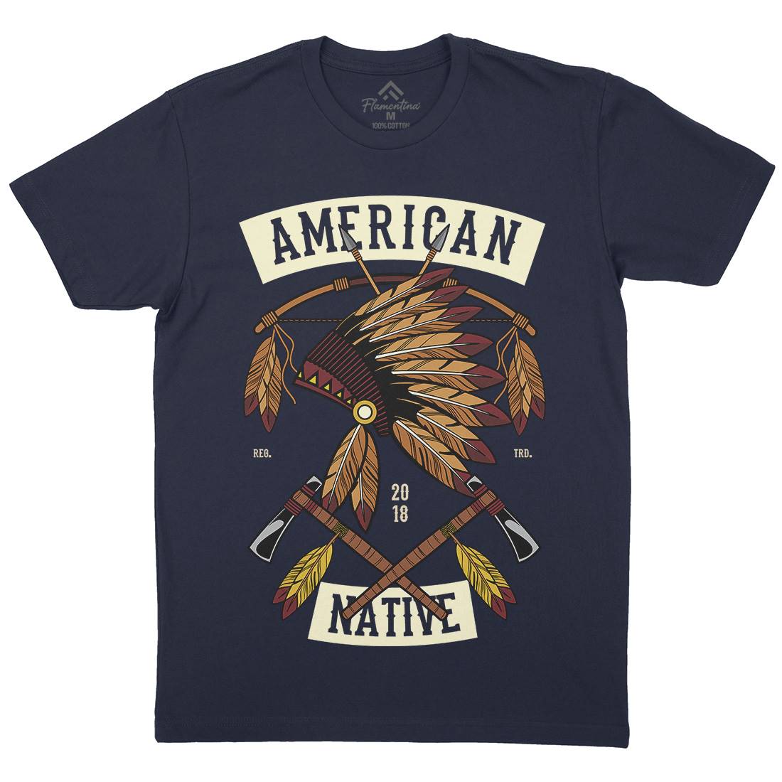 American Native Mens Crew Neck T-Shirt American C303