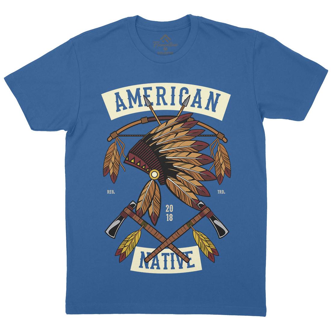 American Native Mens Organic Crew Neck T-Shirt American C303