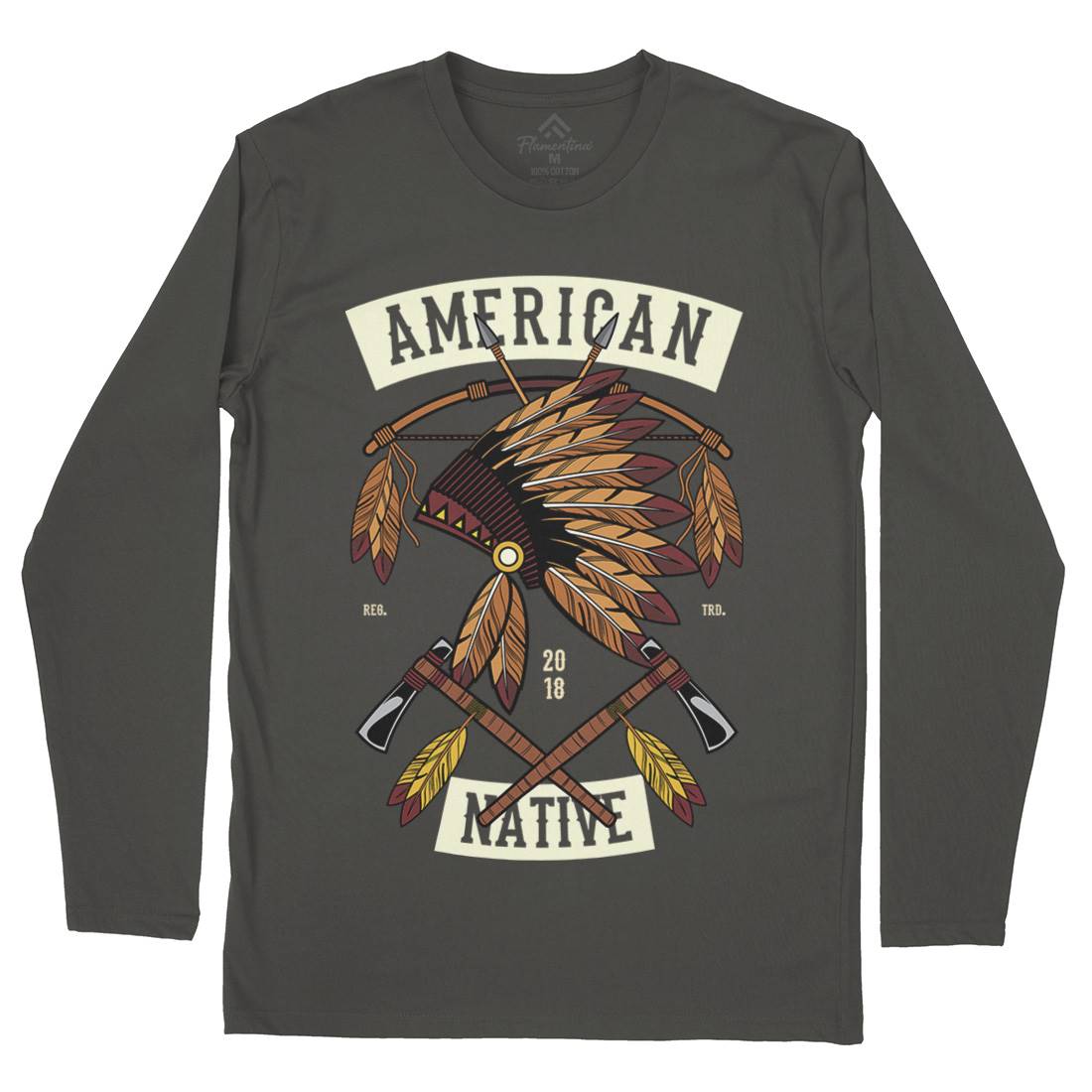 American Native Mens Long Sleeve T-Shirt American C303