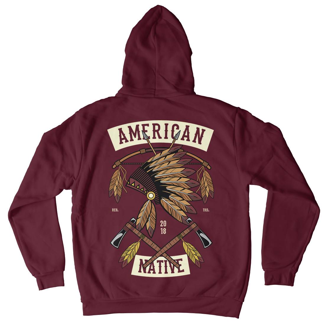 American Native Mens Hoodie With Pocket American C303