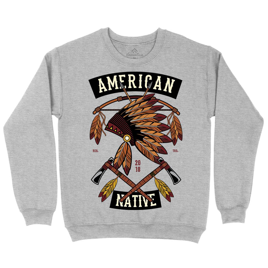 American Native Mens Crew Neck Sweatshirt American C303