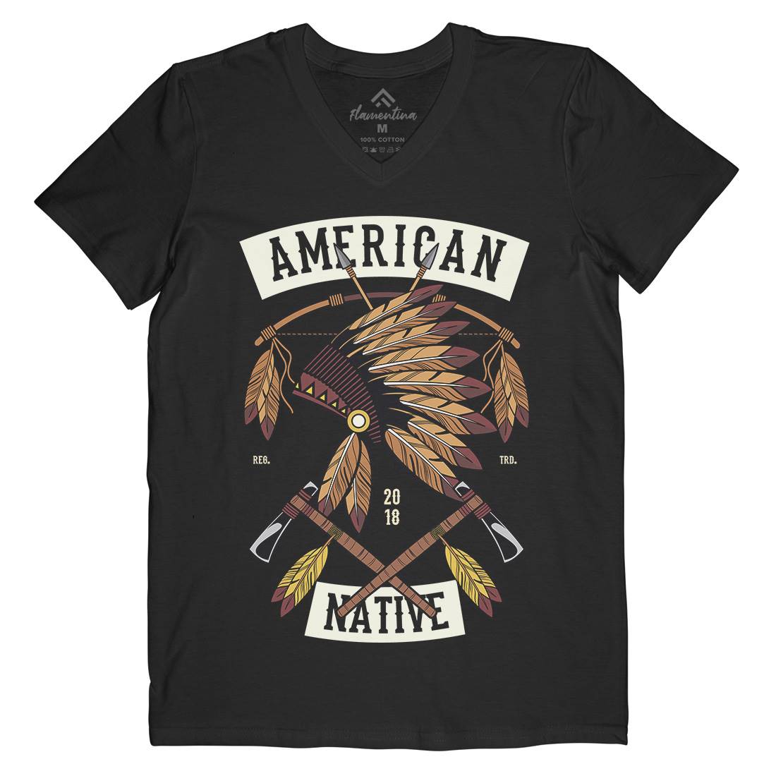 American Native Mens V-Neck T-Shirt American C303