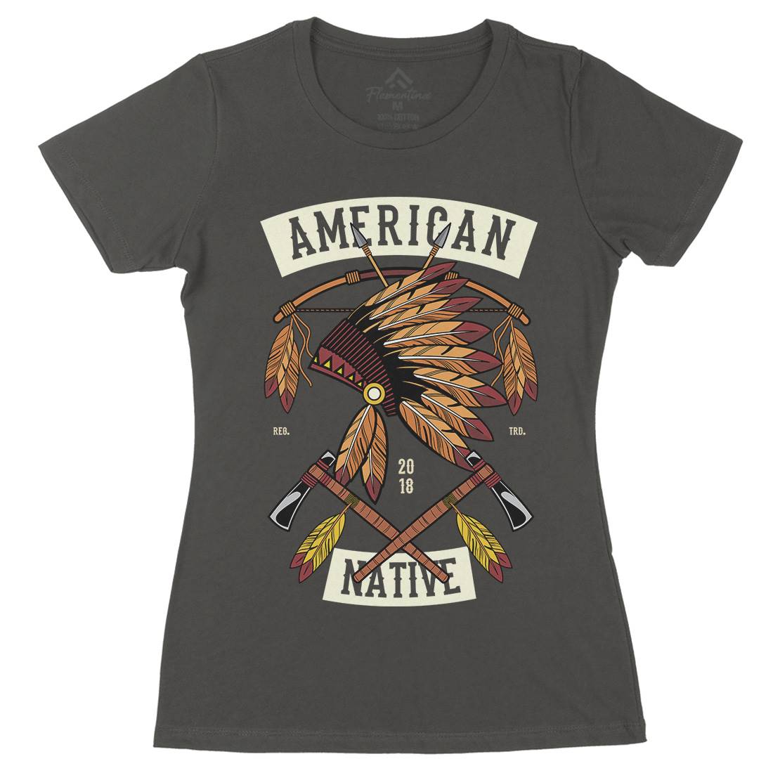American Native Womens Organic Crew Neck T-Shirt American C303