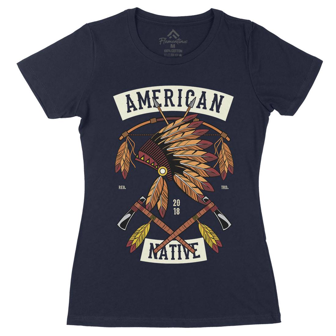American Native Womens Organic Crew Neck T-Shirt American C303