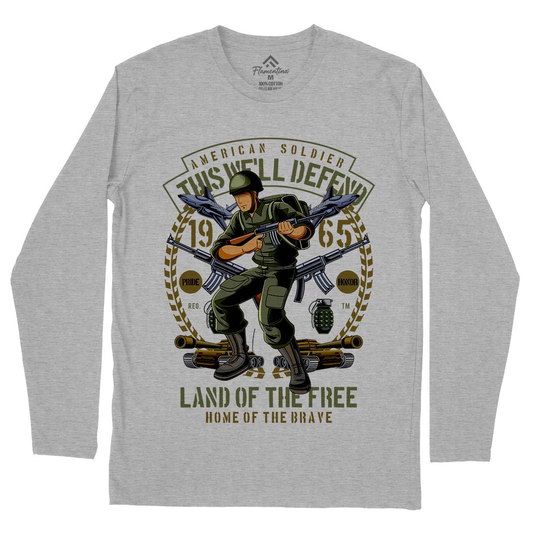 American Soldier Mens Long Sleeve T-Shirt Army C304