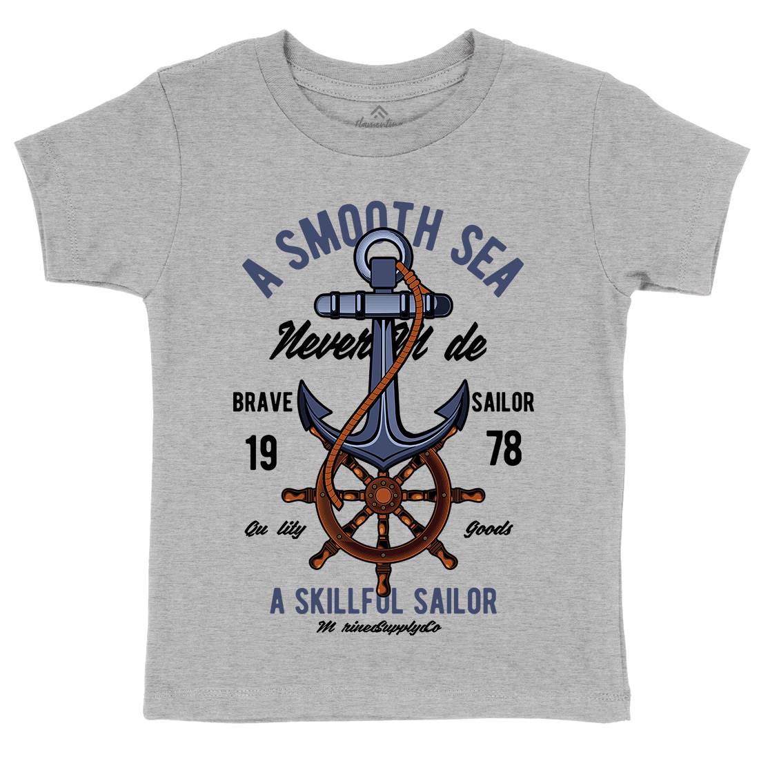 Anchor Kids Crew Neck T-Shirt Navy C305