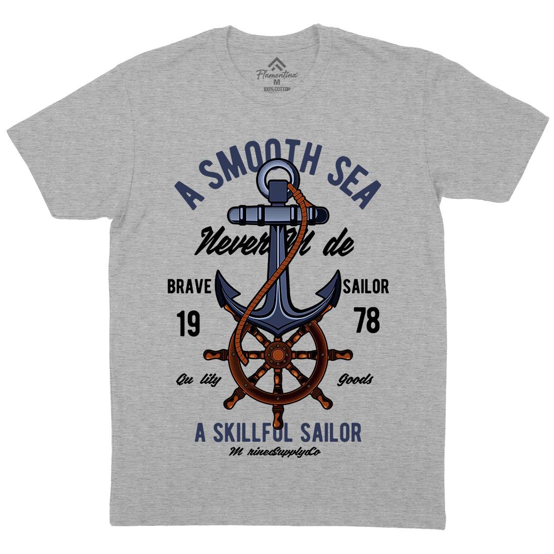 Anchor Mens Crew Neck T-Shirt Navy C305