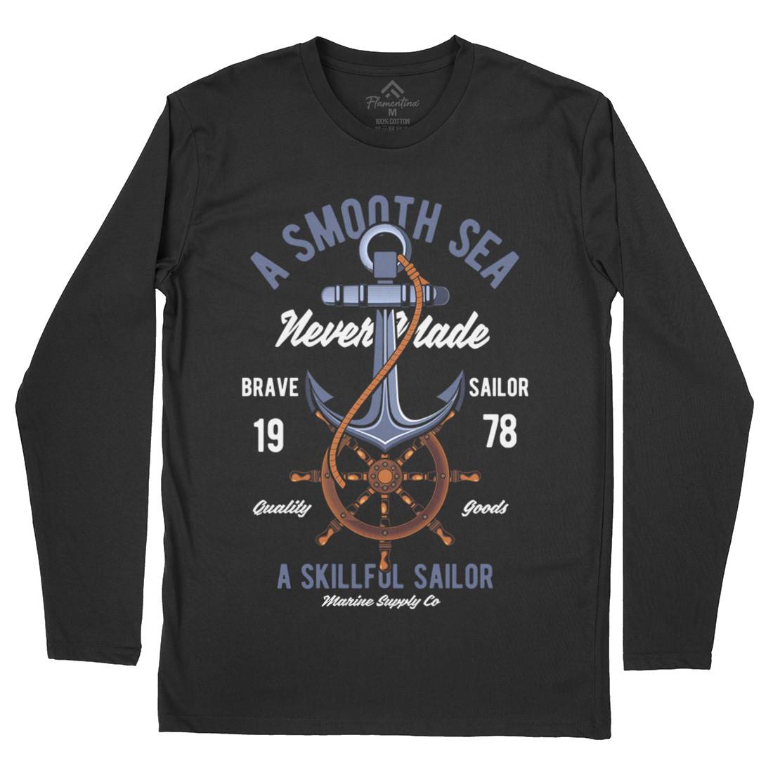 Anchor Mens Long Sleeve T-Shirt Navy C305