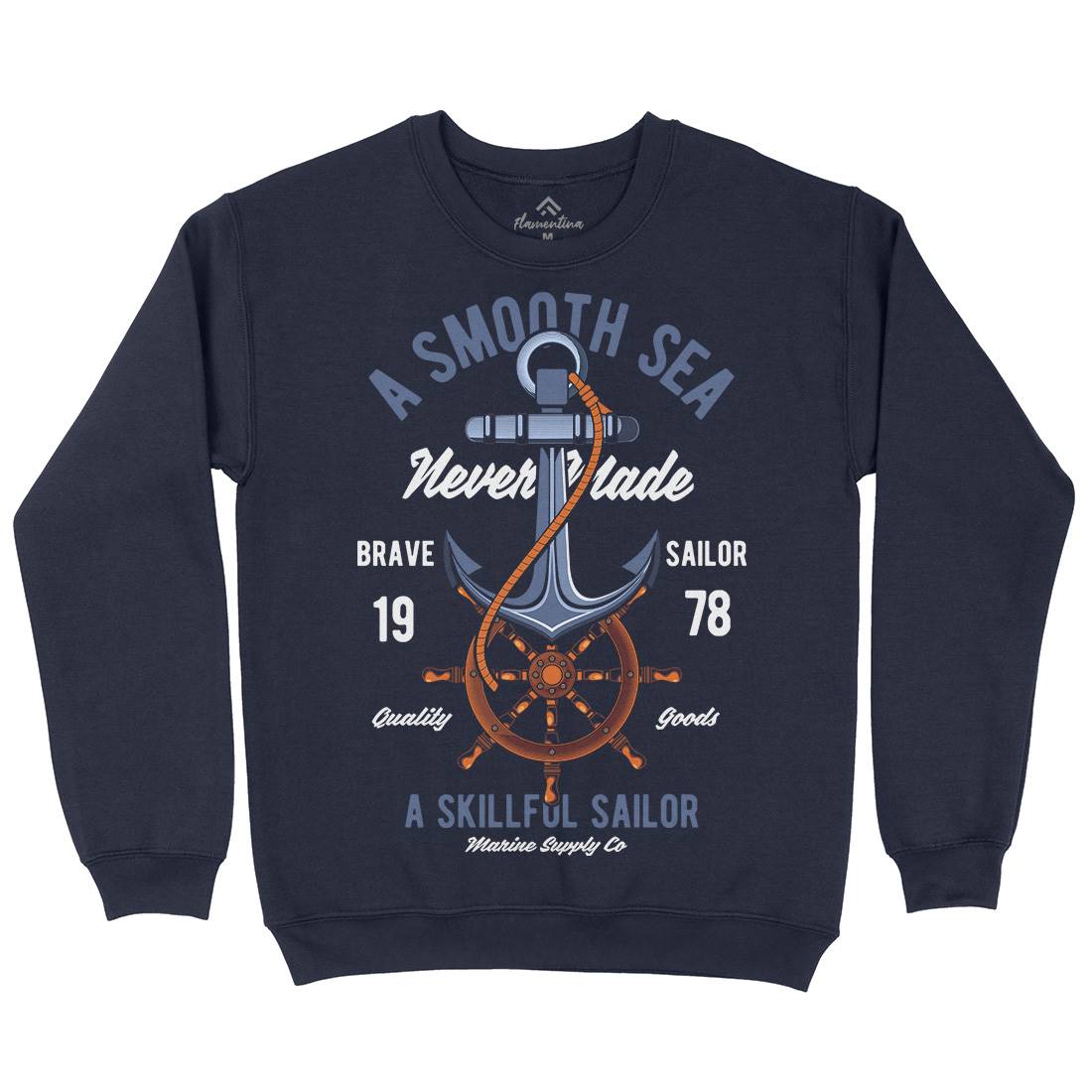 Anchor Mens Crew Neck Sweatshirt Navy C305