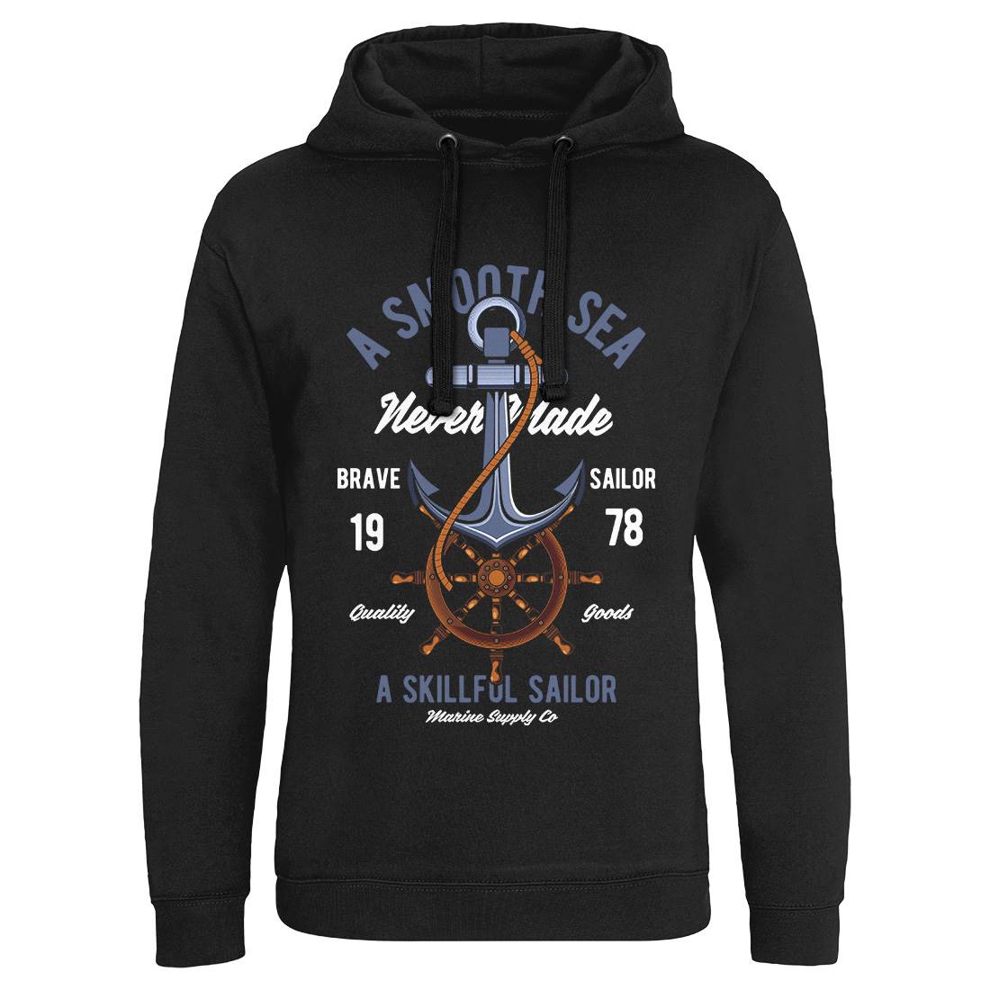Anchor Mens Hoodie Without Pocket Navy C305
