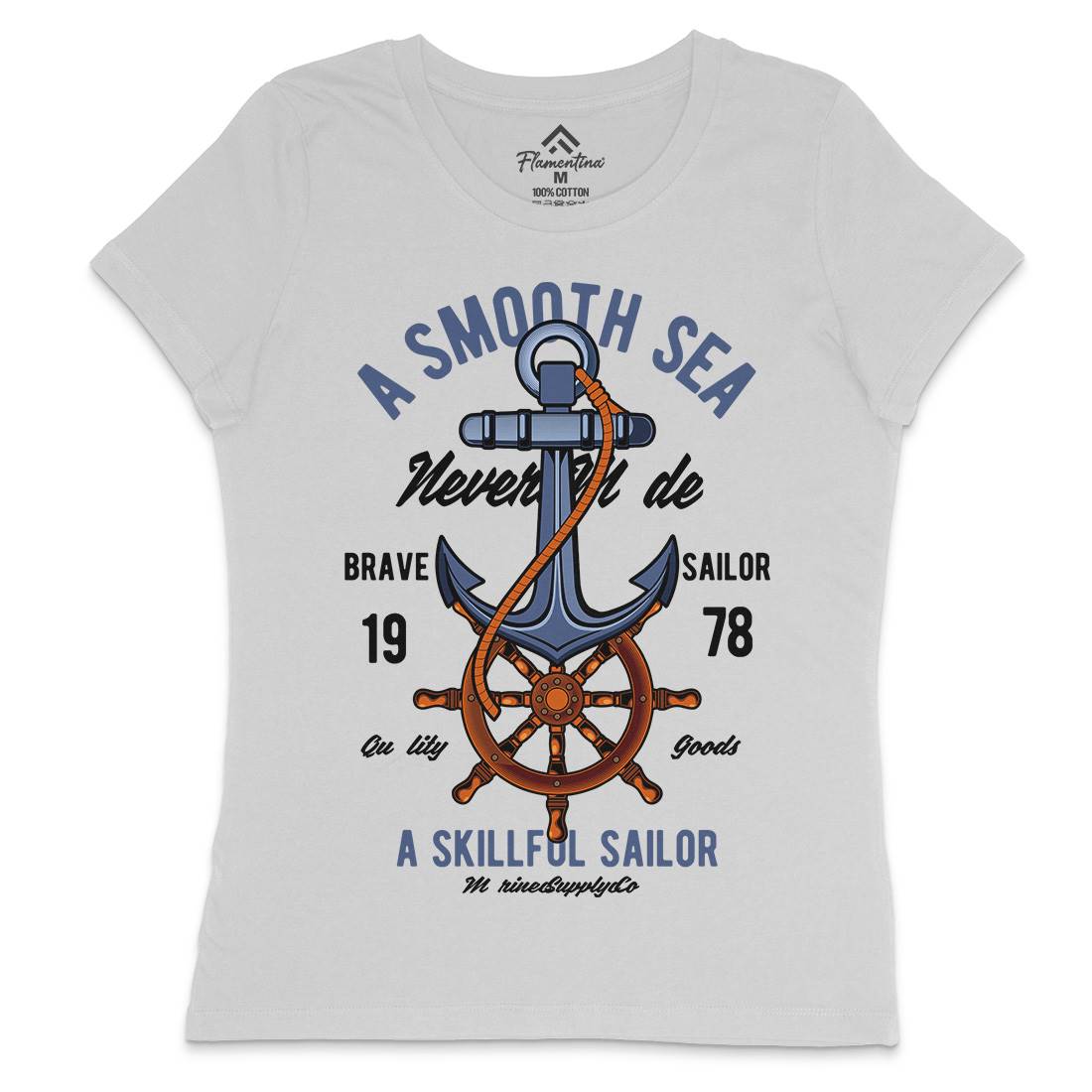 Anchor Womens Crew Neck T-Shirt Navy C305