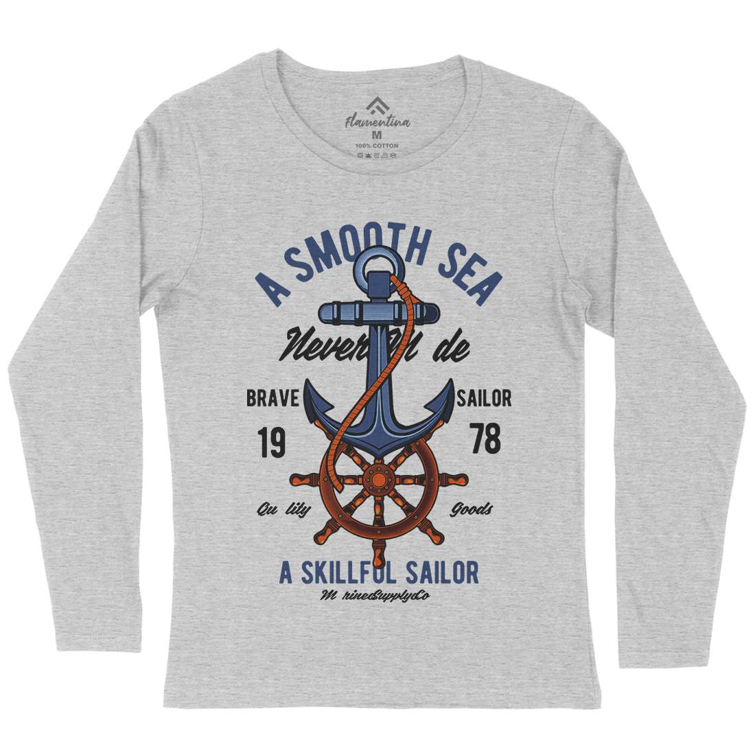 Anchor Womens Long Sleeve T-Shirt Navy C305