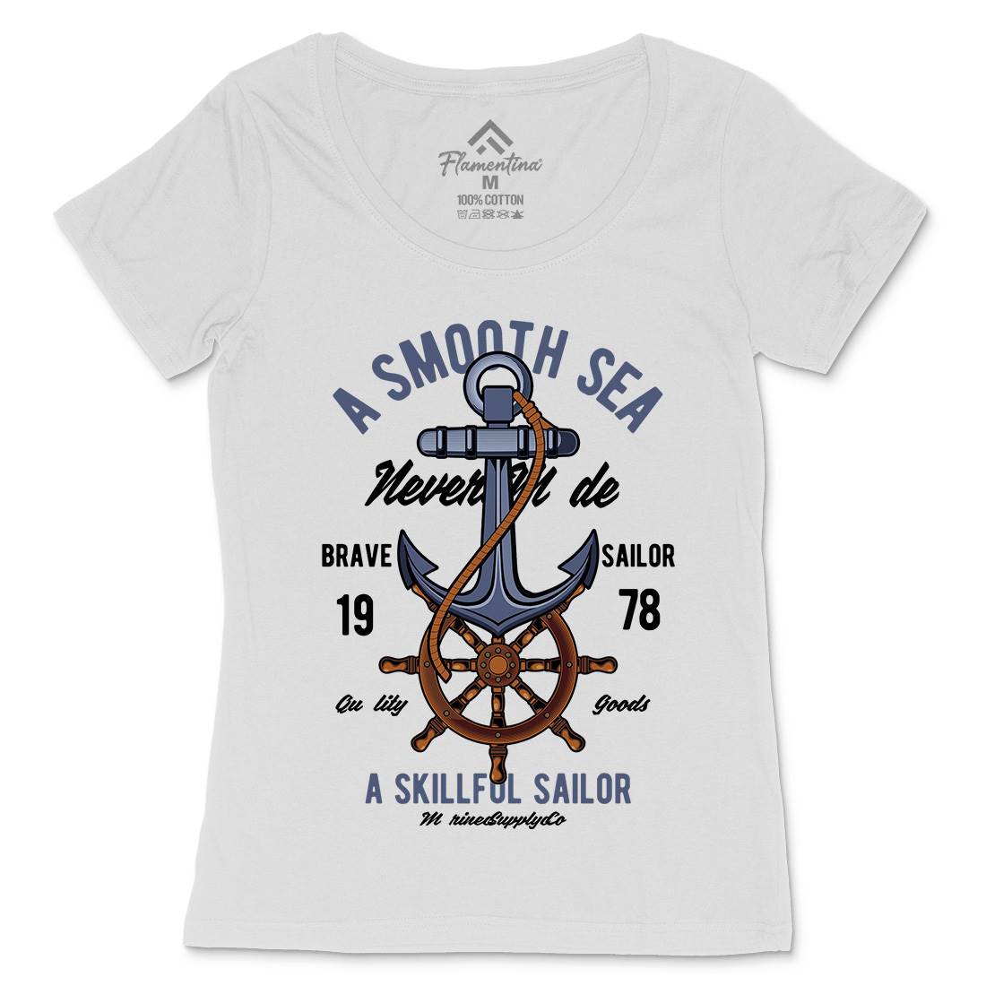 Anchor Womens Scoop Neck T-Shirt Navy C305