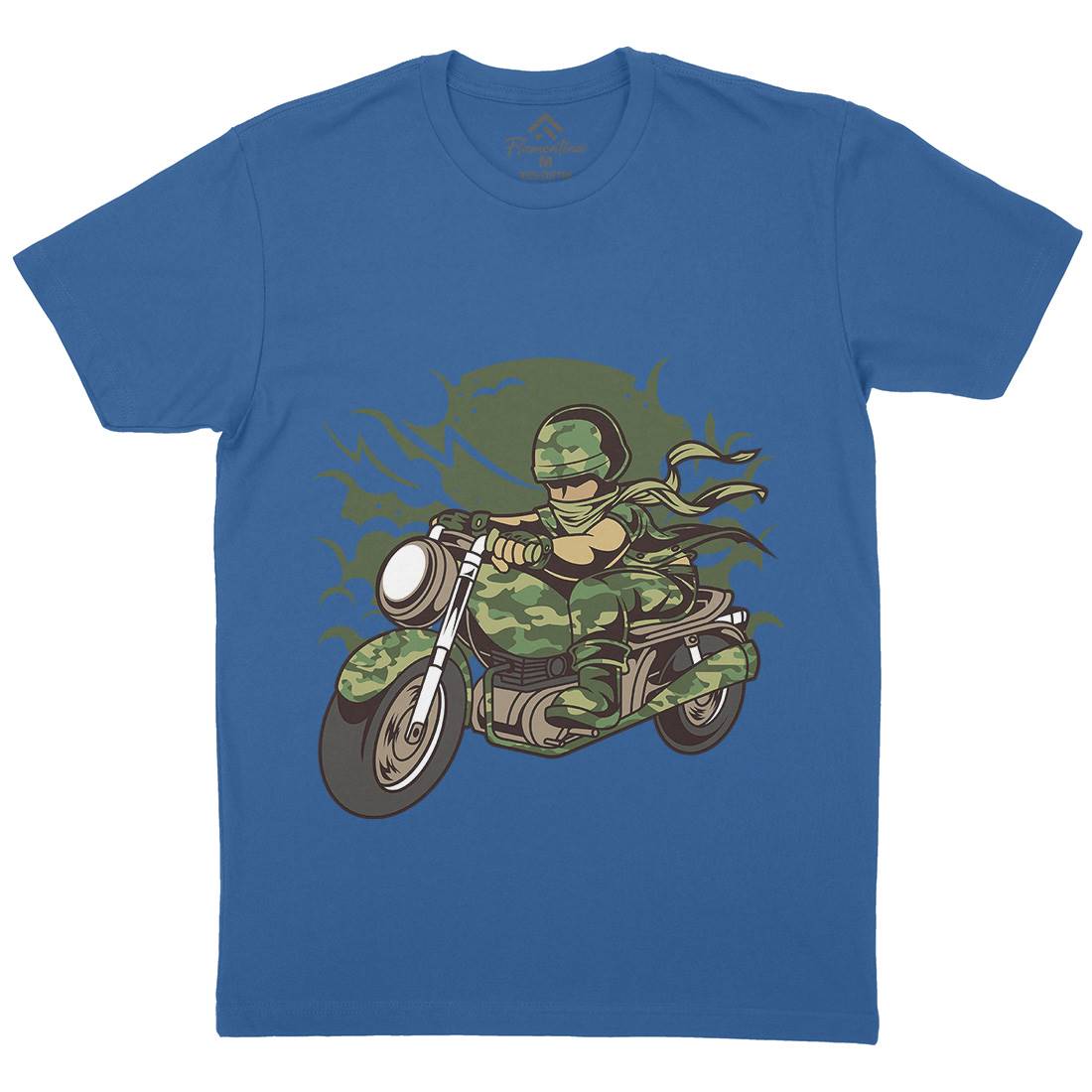 Motorcycle Ride Mens Organic Crew Neck T-Shirt Army C306