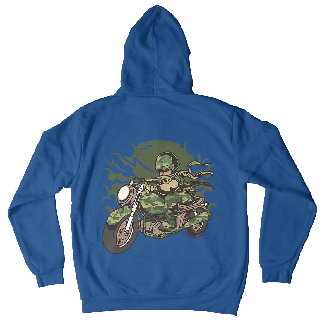 Motorcycle Ride Mens Hoodie With Pocket Army C306