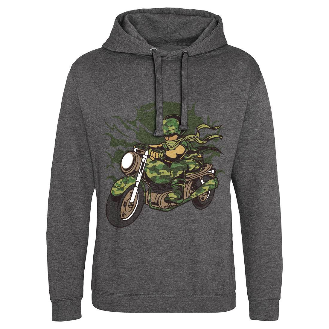 Motorcycle Ride Mens Hoodie Without Pocket Army C306