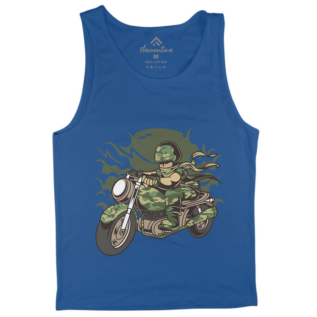 Motorcycle Ride Mens Tank Top Vest Army C306