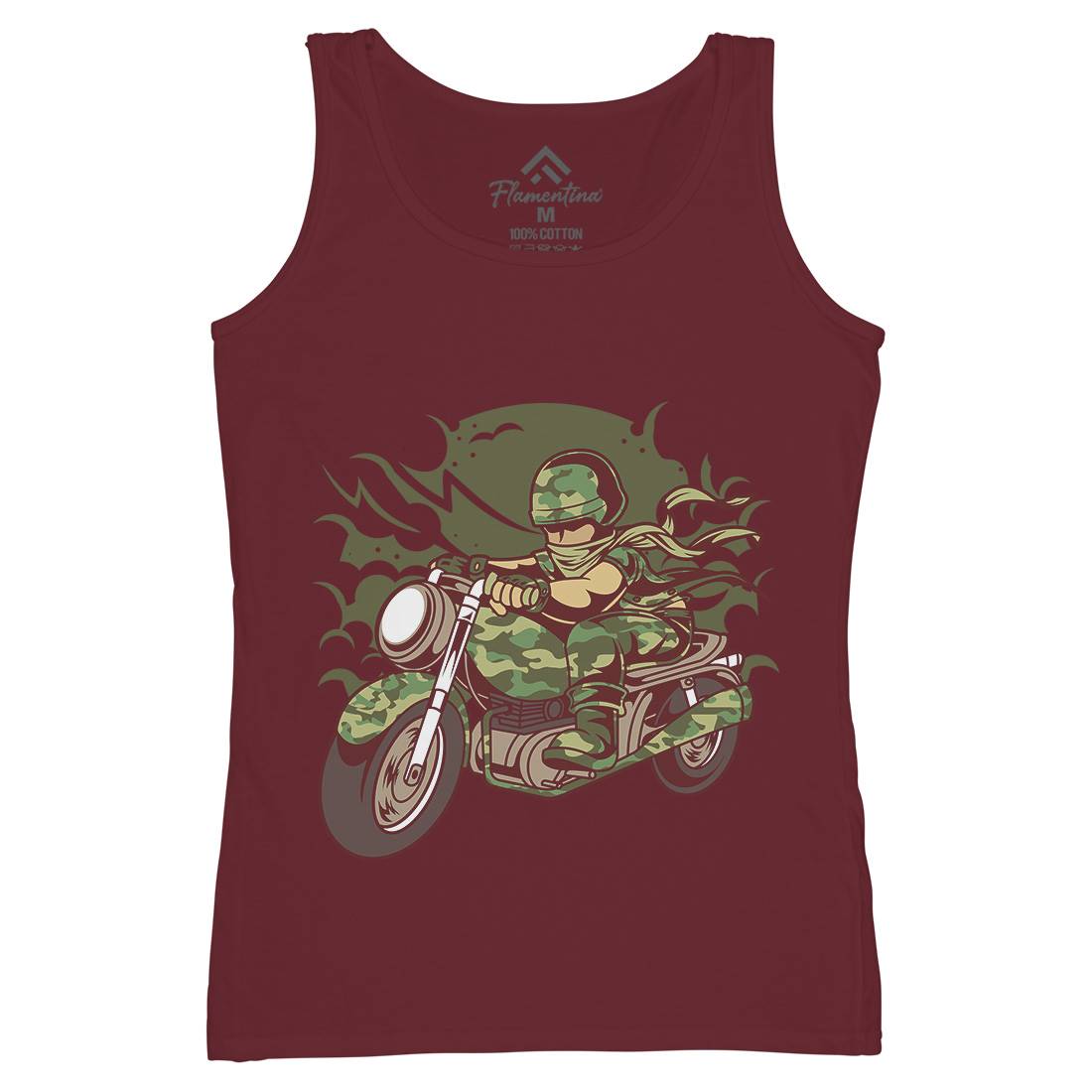 Motorcycle Ride Womens Organic Tank Top Vest Army C306