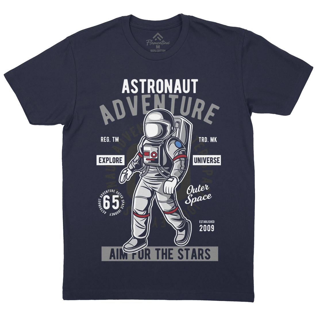 Astronaut Adventure Mens Crew Neck T-Shirt Space C307