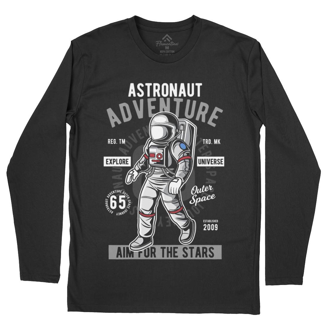 Astronaut Adventure Mens Long Sleeve T-Shirt Space C307