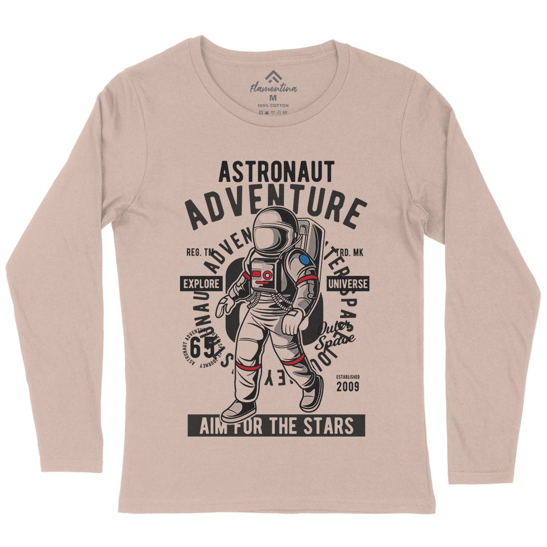 Astronaut Adventure Womens Long Sleeve T-Shirt Space C307