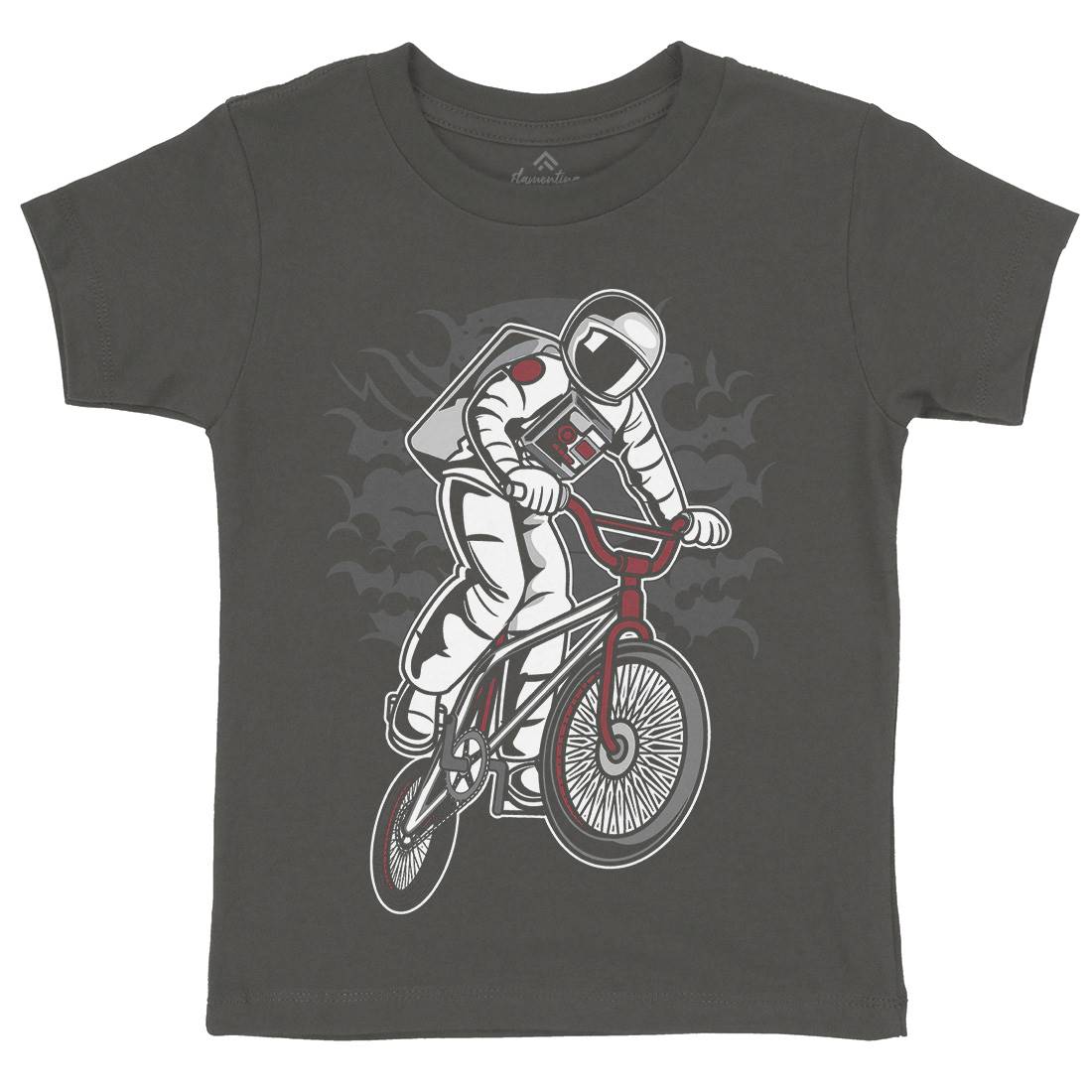Astronaut Bike Kids Organic Crew Neck T-Shirt Space C308