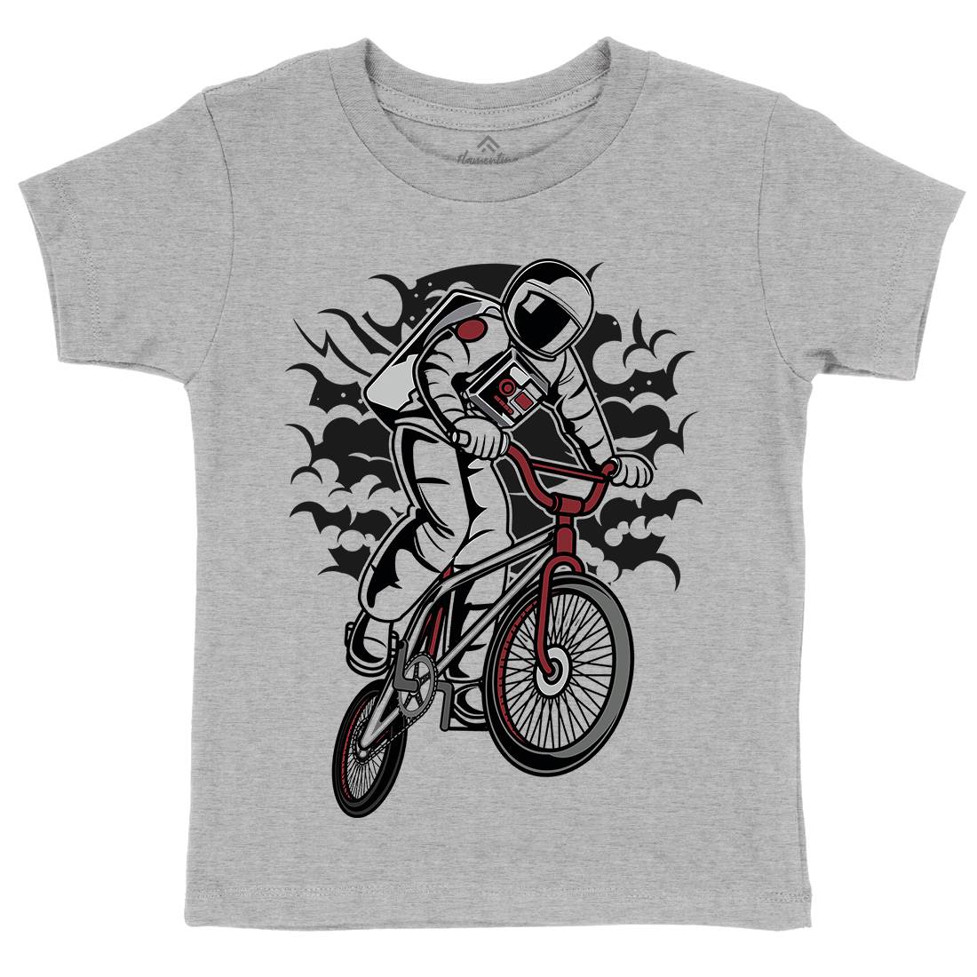 Astronaut Bike Kids Crew Neck T-Shirt Space C308