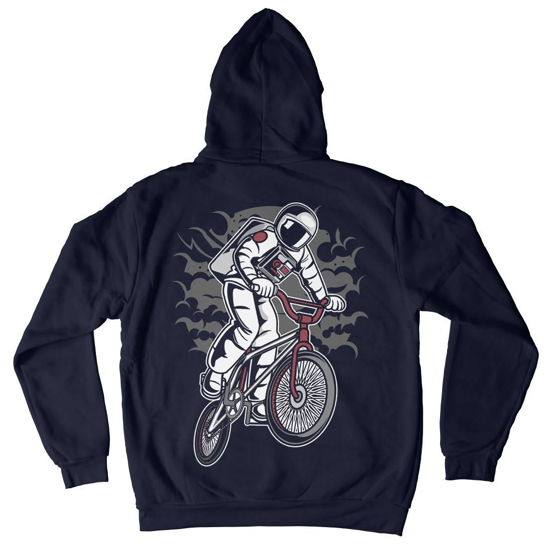 Astronaut Bike Mens Hoodie With Pocket Space C308