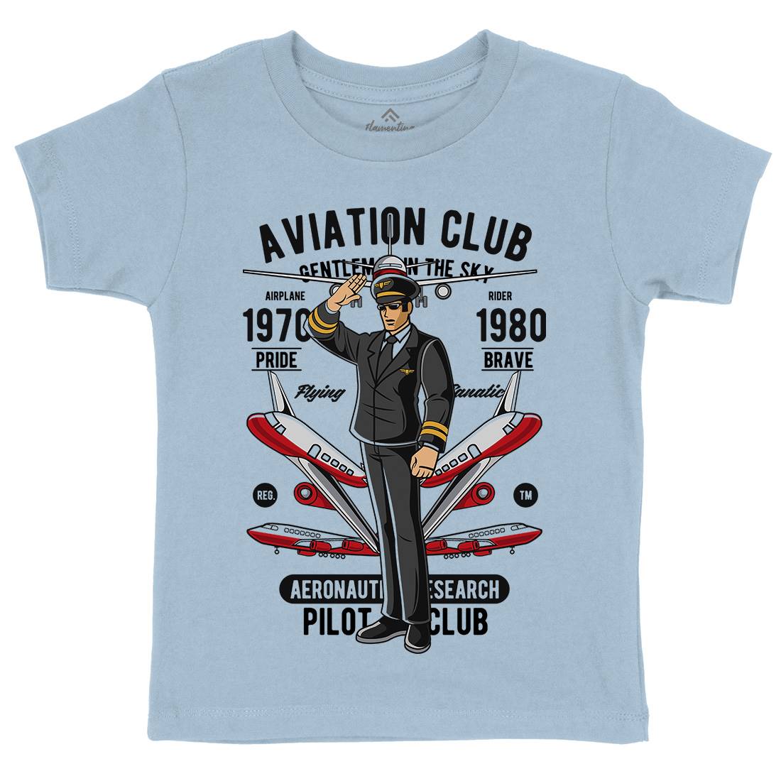 Aviation Club Kids Organic Crew Neck T-Shirt Sport C309