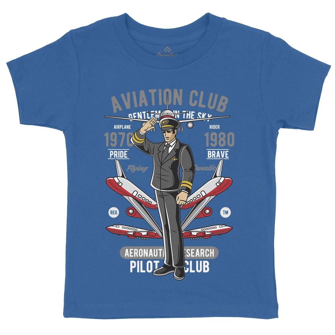 Aviation Club Kids Organic Crew Neck T-Shirt Sport C309