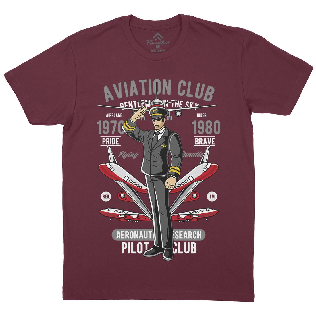Aviation Club Mens Crew Neck T-Shirt Sport C309