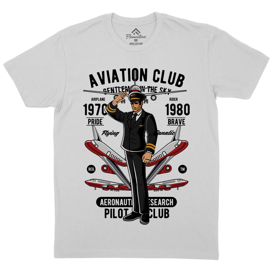 Aviation Club Mens Crew Neck T-Shirt Sport C309