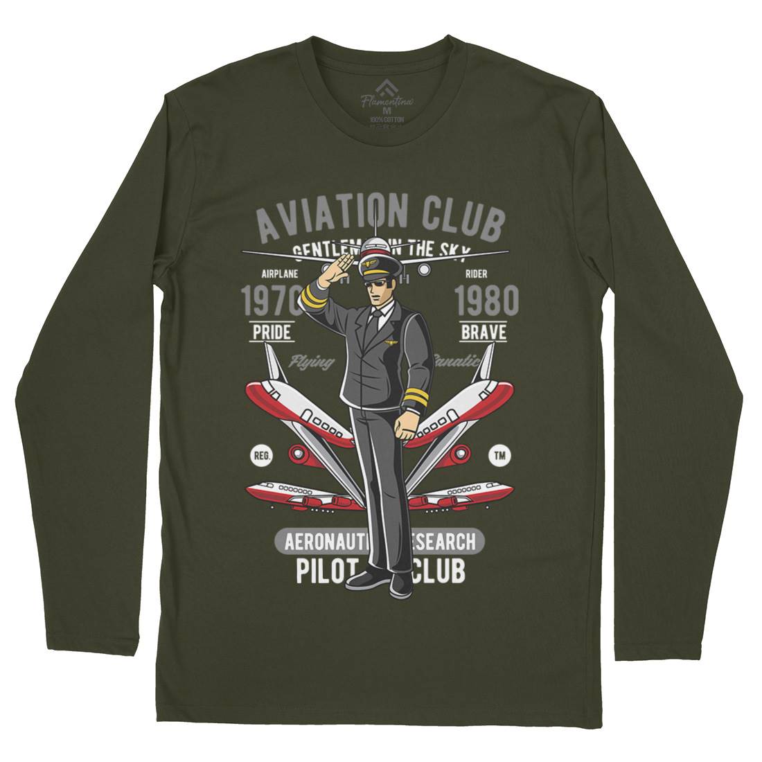 Aviation Club Mens Long Sleeve T-Shirt Sport C309