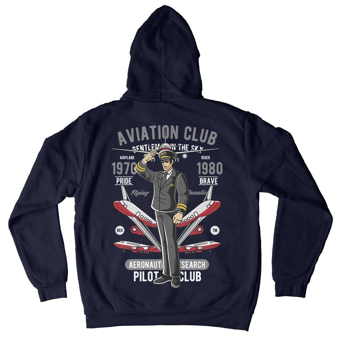 Aviation Club Mens Hoodie With Pocket Sport C309