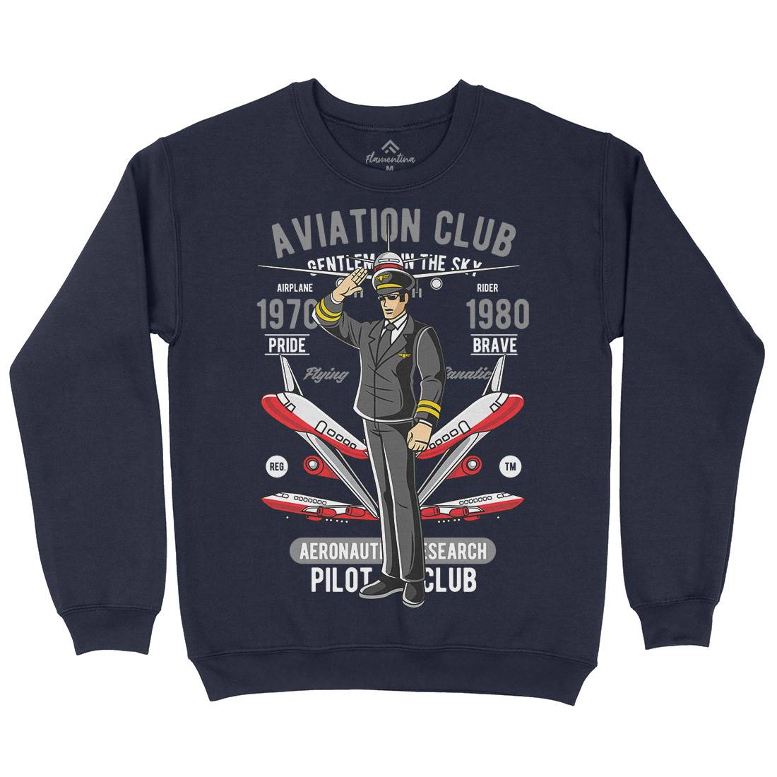 Aviation Club Mens Crew Neck Sweatshirt Sport C309