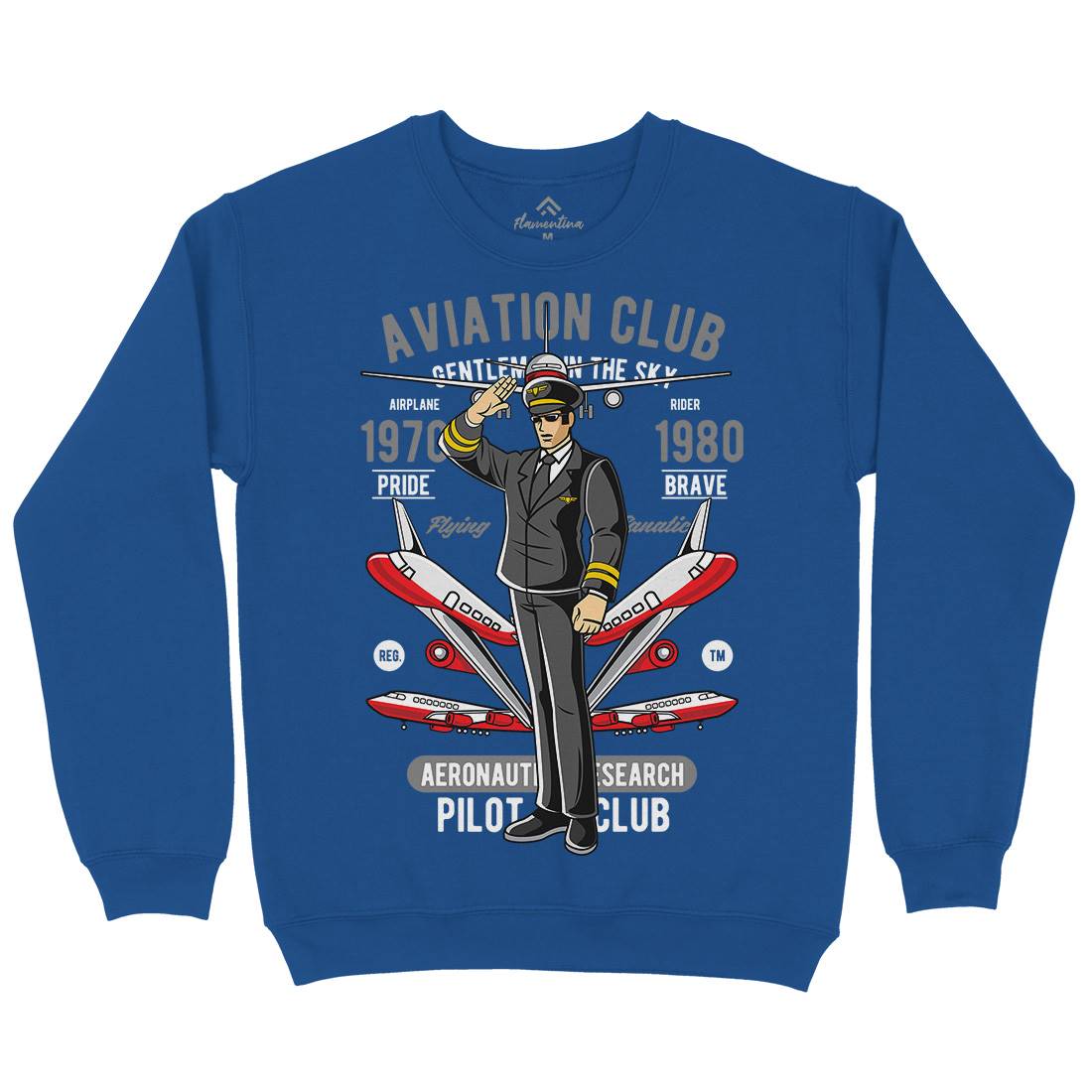 Aviation Club Mens Crew Neck Sweatshirt Sport C309