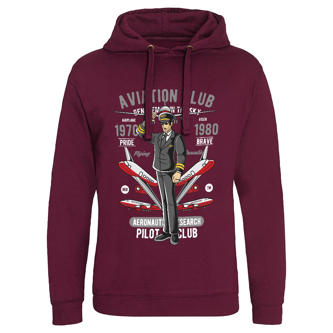 Aviation Club Mens Hoodie Without Pocket Sport C309