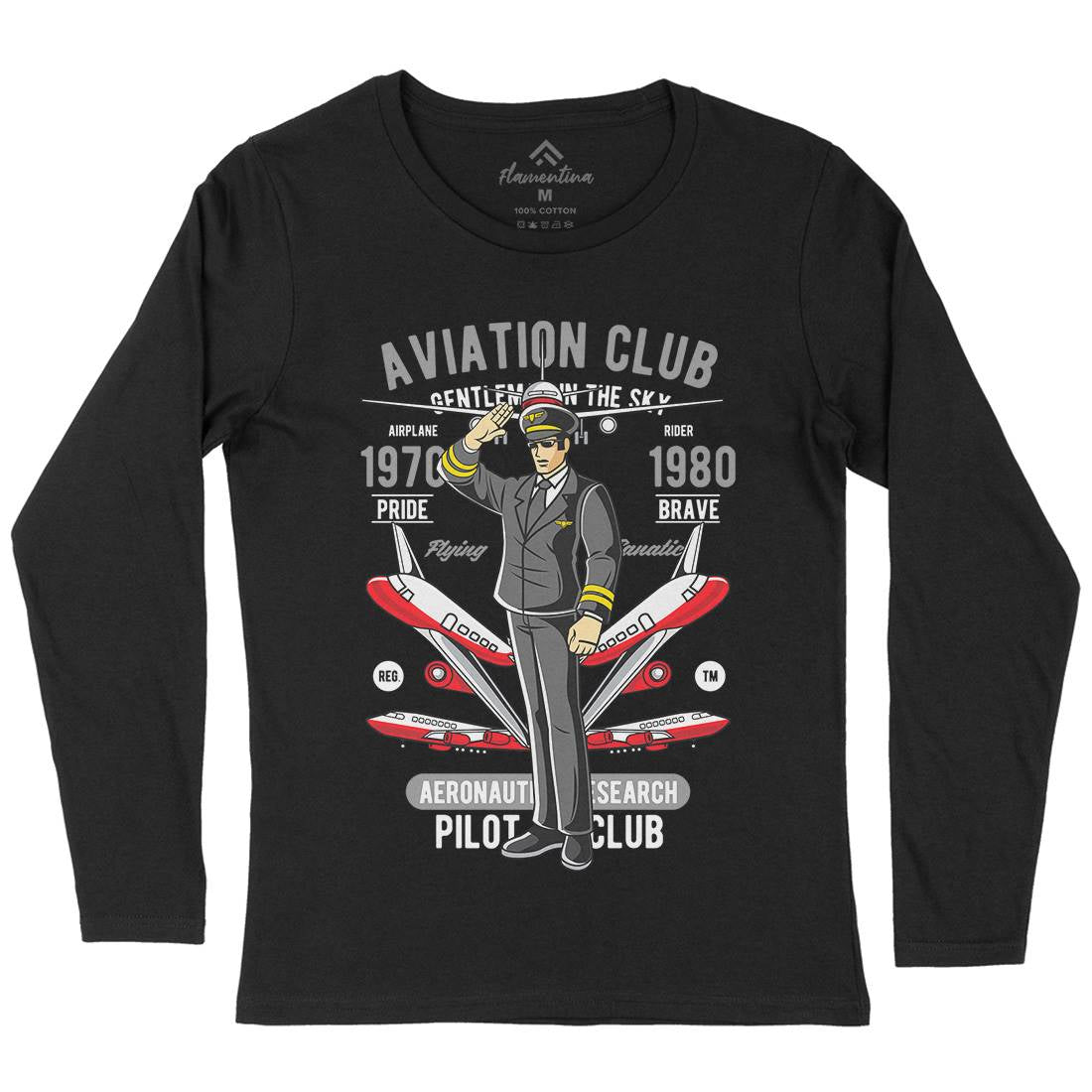 Aviation Club Womens Long Sleeve T-Shirt Sport C309