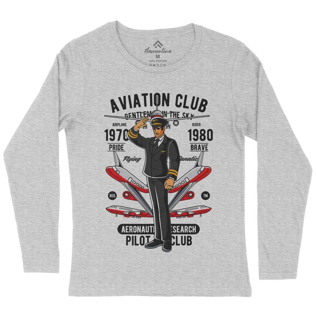 Aviation Club Womens Long Sleeve T-Shirt Sport C309