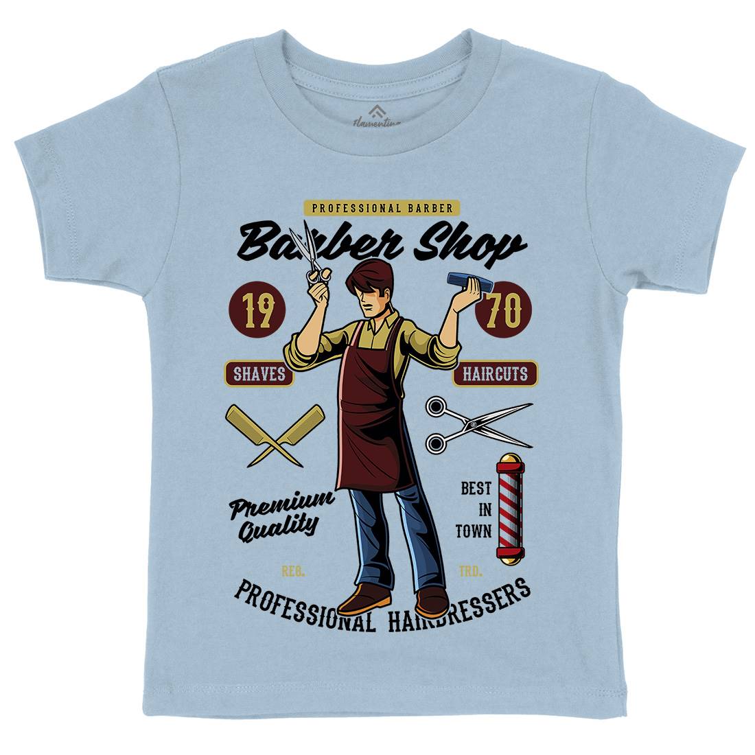 Shop Kids Crew Neck T-Shirt Barber C310