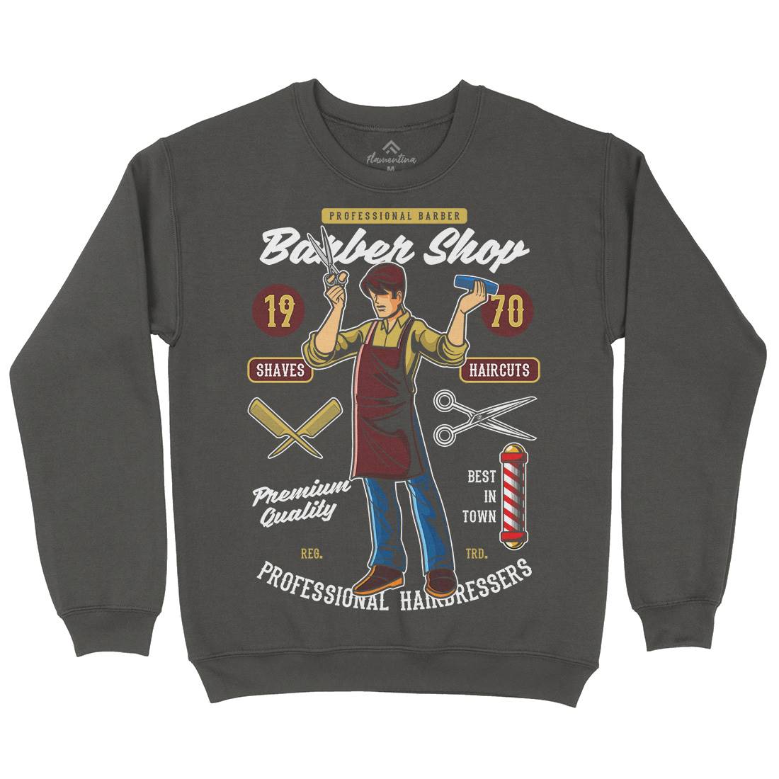 Shop Mens Crew Neck Sweatshirt Barber C310