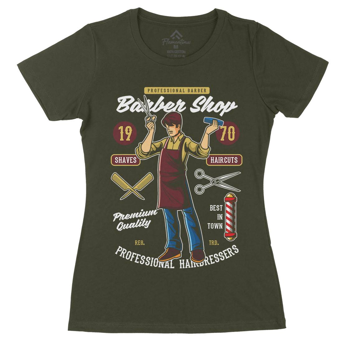 Shop Womens Organic Crew Neck T-Shirt Barber C310
