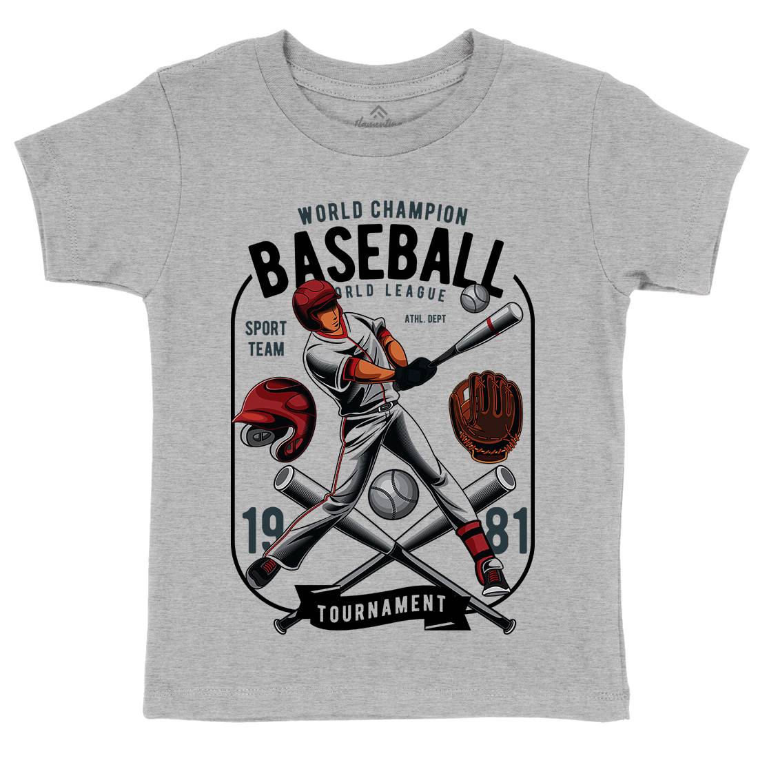 Baseball Kids Crew Neck T-Shirt Sport C311