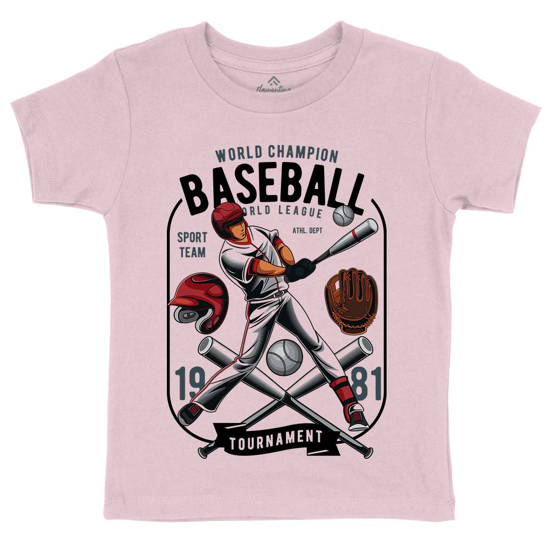 Baseball Kids Organic Crew Neck T-Shirt Sport C311