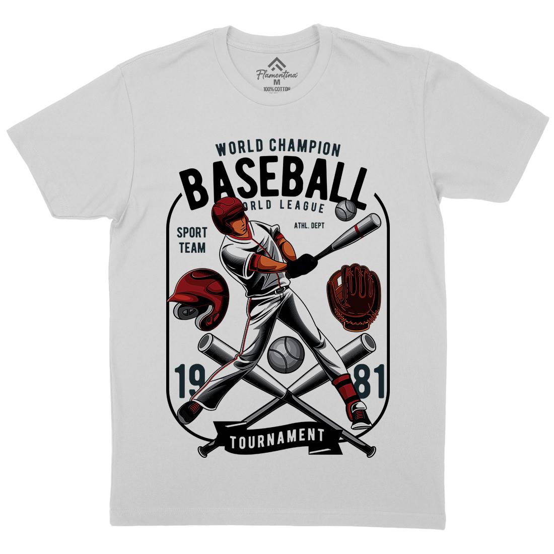 Baseball Mens Crew Neck T-Shirt Sport C311
